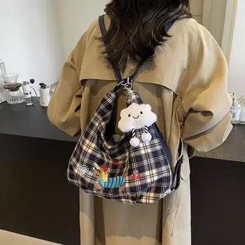 Foreign single college style women s backpack commuting large-capacity bag 2024 new versatile shoulder tote bag