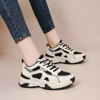 Foreign trade dad shoes women s 2025 spring new models show feet small casual women s shoes thick soles increase height sports sub 35