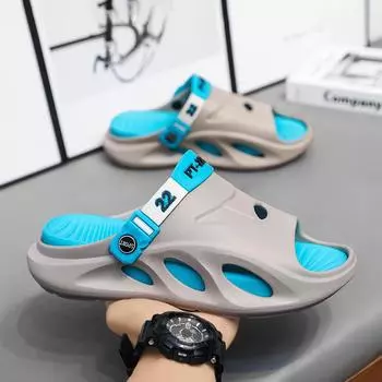 Foreign trade men s sandals men s beach shoes travel shoes men s leisure students sandals outer wear home slippers men 40 серый