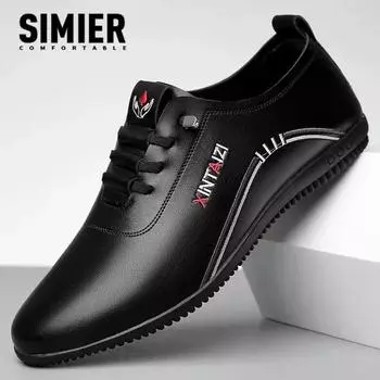 Foreign trade men s shoes breathable new versatile leather shoes soft leather Korean version of white shoes soft sole non-slip shoes Doudou men s shoe 39 белый