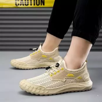 Foreign trade men s shoes summer breathable mesh casual shoes men s running soft sole lightweight casual sports shoes hollow trendy shoes 39