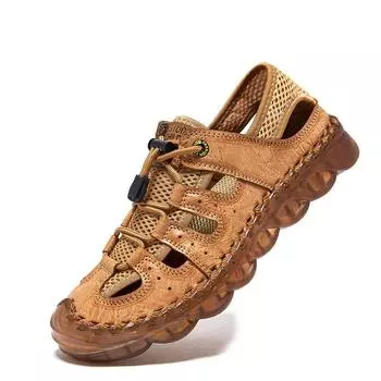 Foreign trade sandals men s summer 2025 new leather bag head beach shoes large size men s mesh shoes 38