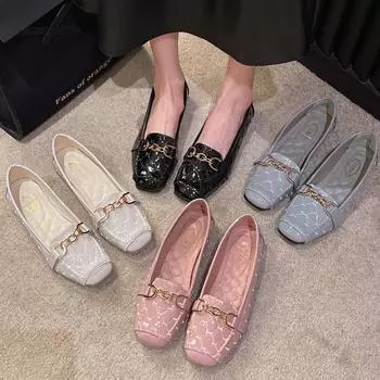 Foreign Trade Xiaoxiangfeng Single Shoes Women s 2025 Spring New Korean Flat Bottom Shallow Mouth Comfortable Soft Bottom Patent Leather Larg 35