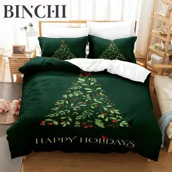 Forest Christmas Bedding Set Duvet Cover Set 3d Bedding Digital Printing Bed Linen Queen Size Bedding Set Fashion Design EU single(135x200cm)