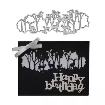 Forest Deer Herd Frame Metal Silvery Stencil Embossing Cutting Dies For Diy Scrapbooking Paper Album Cards Making серебряный