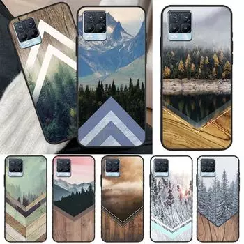 Forest Geometry Wood Nature для OnePlus 10 Pro 9 Pro 8T Nord2 9R чехол для Realme GT 2 Pro 7 8 GT Neo2 9i 8i C21 Coque OnePlus 8Pro