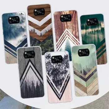 Forest Geometry Wood Nature Phone Case For Xiaomi Mi 11 Lite 11i 12X 12 9 8 11T 10T 9T Pro 10 5X 6X Ultra 5G Cover Coque Capa Xiaomi Mi 11 Lite