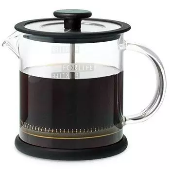 FORLIFE Cafe Style Glass Coffee/Tea Press, 16-Ounce, Black