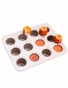 Форма CHEFMADE с 12 формочками для торта, изготовленными из наружных размеров x чашки см Canel, железо с антипригарным покрытием, прибл.. 32,5 25,8 см, 5,5
