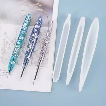 Форма цилиндрической ручки из смолы DIY Crafts свечи ювелирные изделия литьевой инструмент кристалл эпоксидная форма шариковая ручка литье силиконовая форма 3
