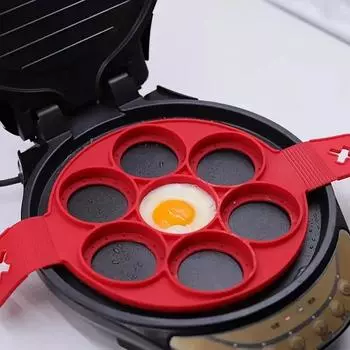 Форма для блинов с ручкой из пищевой стали, кастрюля с антипригарным покрытием, 7 отверстий, форма для выпечки и жарки яиц, домашние блюда, кухонные принадлежности