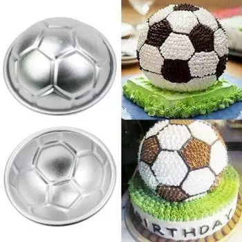 Форма для бомбы для ванны, 2 шт., DIY 3D футбольная форма, алюминиевая полукруглая форма для шоколада, инструменты для выпечки 003-1pcs