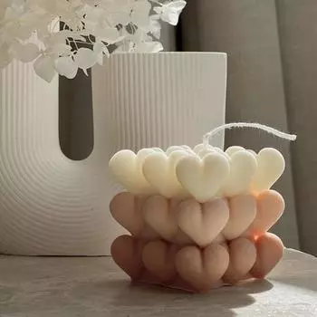 Форма для куба любви в форме сердца, силиконовая форма для мыла, форма для свечей «сделай сам», домашний декор B