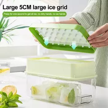 Форма для кубиков льда для виски, двухслойные медленно тающие большие квадратные кубики льда с коробкой для хранения, штабелируемый охлаждающий лоток для льда Dual Layer чёрный