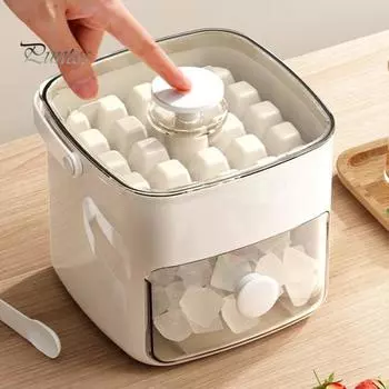 Форма для льда с крышкой для воды, фруктов, коктейлей. Креативная форма кубиков льда. Легко моется. Коробка для льда для виски, кофе. молочный белый