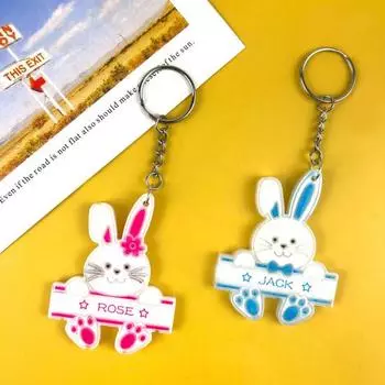 Форма для литья из смолы в виде кролика, самодельная нелипкая гибкая многоразовая силиконовая форма «сделай сам», Пасхальный кролик, брелок для ключей, форма для подвески, принадлежности для вечеринок B прозрачный