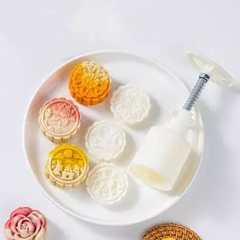 Форма для лунного пряника 50 г/75 г, ручной пресс для лунного пряника, фестиваль середины осени, форма для лунного пряника, инструменты для украшения помадкой для лунного пряника
