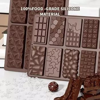 Форма для шоколадных батончиков Dubai Chocolate Bar для наполнения фисташками Маленькие формы для конфет Силиконовые рождественские формы для шоколада с начинкой Толстые
