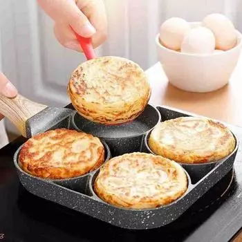 Форма для сковороды для яиц с четырьмя отверстиями, артефакт, антипригарная сковорода, сковорода для блинов, домашний завтрак