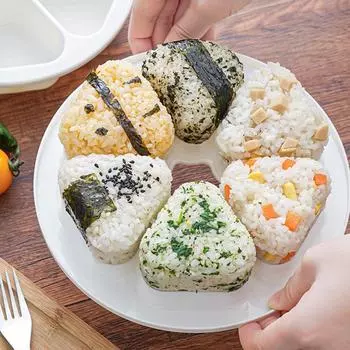 Форма для суши своими руками, треугольный рисовый шарик, ланч-бокс, шарик для риса с луком, пресс для еды, треугольная форма для приготовления суши, набор для суши, кухонные принадлежности чёрный