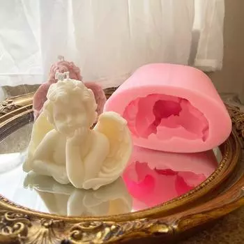 Форма для свечей ручной работы 3D трехмерная свеча-ангелочек домашнее украшение детская гипсовая силиконовая модель формы