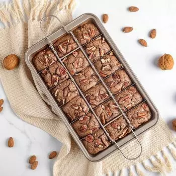 Форма для выпечки брауни с твердым дном, квадратная форма для хлеба с антипригарным покрытием, утолщенное сплошное дно, набор инструментов для выпечки
