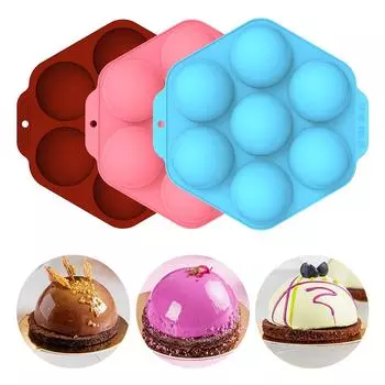 Форма для выпечки Hexagon 7 Grids Cake Mould Силиконовая антипригарная форма для шоколада кирпич красный