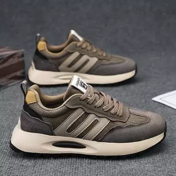 Forrest Gump men s shoes 2025 spring new men s running sports casual shoes trendy versatile leather surface non-slip work shoes 39 зелёный