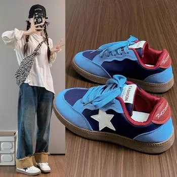 Обувь Forrest Gump Дышащие маленькие белые туфли Женские низкие повседневные туфли Muffin Board 35 синий