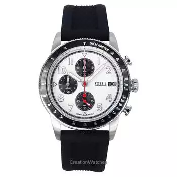 Fossil Sport Tourer Chronograph кожаный ремешок белый циферблат кварцевые мужские часы FS6087 белый