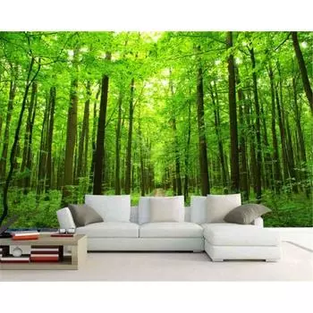 Фотообои 3D Natural Forest Landscape Wall Mural Гостиная Спальня Обои Домашнее украшение Murals 200 cm(W) x 140 cm(H)