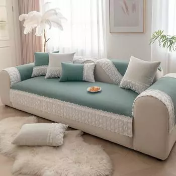 Four Seasons Stitching Sofa Cushion Simple Modern Non-Slip Cushion Light Luxury High-Grade Leather Sofa Cover Cover Cloth 70*70cm