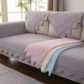 Four Seasons Universal Cotton Korean Leaf Sofa Cushion Modern Simple Non-Slip Sofa Cushion Towel 70*70