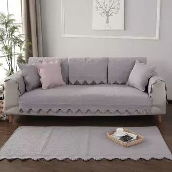 Four Seasons Universal Cotton Korean Leaf Sofa Cushion Modern Simple Anti-Slip Sofa Cushion Cover 70*70