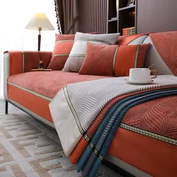 Four Seasons Universal Red Chenille Jacquard Sofa Cushion, современная простая нескользящая цветная диванная подушка, полотенце 110*110