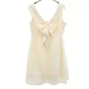 FOXEY made in Japan No sleeve mini dress 40 Ivory Women Used