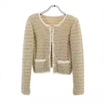 FOXEY NEW YORK Long sleeve Knit jacket 38 beige Women Used
