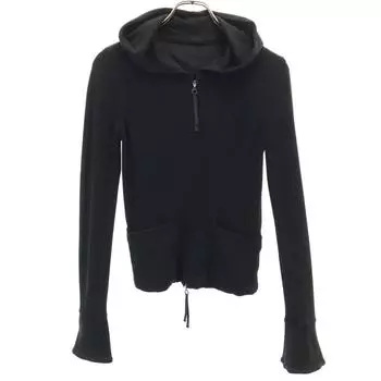 FOXEY NEW YORK made in Japan knit Zip hoodie 38 black Women Used