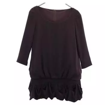 FOXEY NEW YORK made in Japan Long sleeve Tunic 38 Brown Shoulder pads Women Used