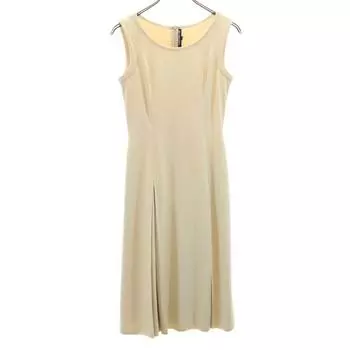 FOXEY NEW YORK made in Japan No sleeve Long dress 38 beige Women Used