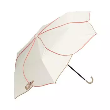 Francfranc Piping Folding White Rain or Two-Color Umbrella, 47cm, (For Shine) белый