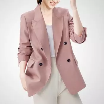 Французский стиль Ретро Красный Ранняя осень Короткий костюм Воротник Pink S