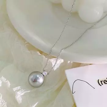 Французское ретро ожерелье из жемчуга и циркония с простой цепочкой на ключице, нишевый дизайн, украшение для чувств