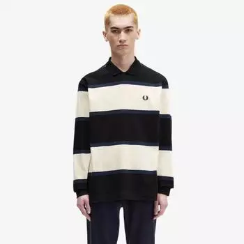 Fred Perry [спорт] Полосатая рубашка поло с длинным рукавом цвета экрю Afpm2438519 560 M