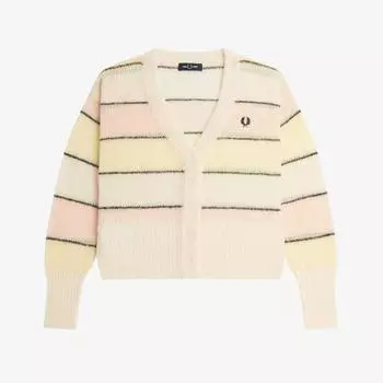 FRED PERRY [Женский] Полосатый открытый вязанный кардиган R33 AFPF2315112 R33