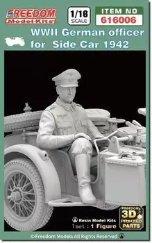 Freedom Model Kit German Officer Riding a Side Car 1942 3D Printer Kit FRE616006 1/16