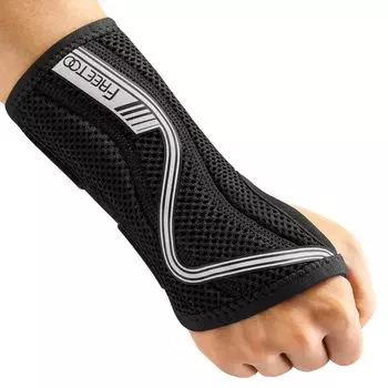 FREETOO Wrist Supporter Wrist Strong Fixed Уменьшает потоотделение запястья Быстро не становится для ежедневного использования Right S Gray [Эргономичный дизайн] Защита, поддержка, напряжение,