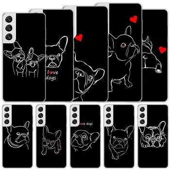 French Bulldog Black White Soft Case For Samsung Galaxy S22 S21 Ultra S20 FE S10 Plus Phone Cover S9 S8 + S10E S7 Edge S6 Funda Samsung S21
