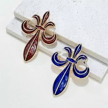 French Court Alloy Enamel Iris Sword Brooch Fashion Vintage Ladies Clothing Brooch Ornament Pin