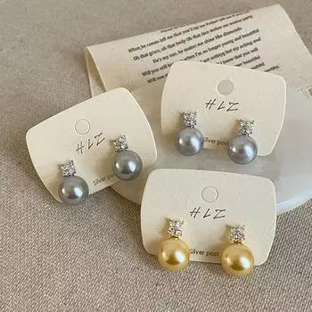 French Retro Pearl Zircon Stud Earrings For Women S Simple And Advanced Sense Of Personality, Exquisite Commuting Temperament, Versatile Earrings.